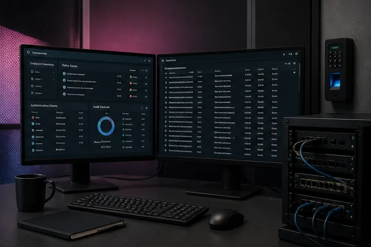 Concept visual of an enterprise cybersecurity operations workspace